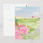 Pioenrozen op golfbaan briefkaart (Voorkant / Achterkant)