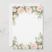 Pioenrozen Perzik Roze Bloemig Elegant Script Swee Kaart (Achterkant)
