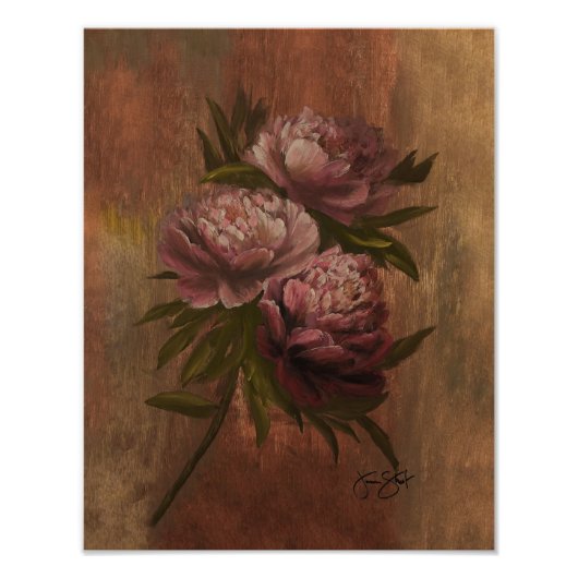 Pioenrozen Poster 11x14 (Voorkant)