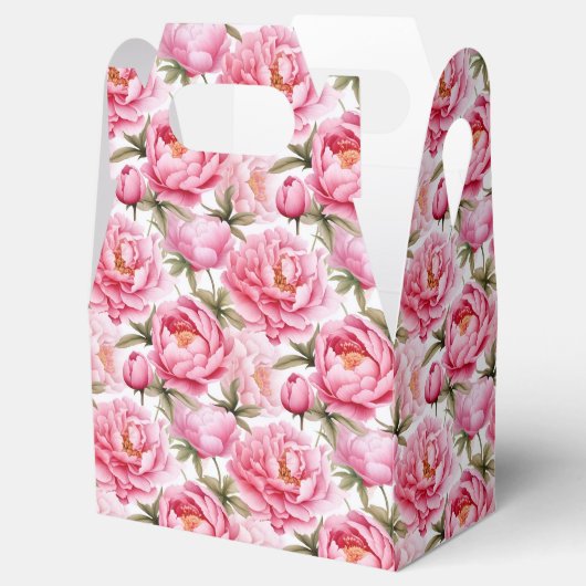 Pioenrozen Print Feest Behandeldoos Bedankdoosjes (Geopend)