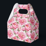 Pioenrozen Print Party Treat Box Bedankdoosjes<br><div class="desc">Feestgunstbox wordt getoond met een mooie roze pioenrozen bloemenprint. Pas dit object aan of koop het object zoals het is. Tip: voeg gewoon je geweldige traktaties toe en voeg wat feestelijk lint toe. Afbeelding onder licentie</div>