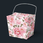 Pioenrozen Print Party Treat Box Bedankdoosjes<br><div class="desc">Feestgunstbox wordt getoond met een mooie roze pioenrozen bloemenprint. Pas dit object aan of koop het object zoals het is. Tip: voeg gewoon je geweldige traktaties toe en voeg wat feestelijk lint toe. Afbeelding onder licentie</div>