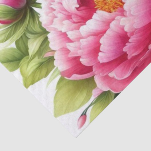 Pioenrozen Roze Bloem Moederdag Tissuepapier (Detail)