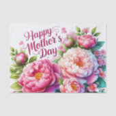 Pioenrozen Roze Bloemen Moederdag Tissuepapier (Voorkant)