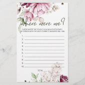 Pioenrozen Roze Bloemenspel Waar Waren We Flyer (Voorkant)
