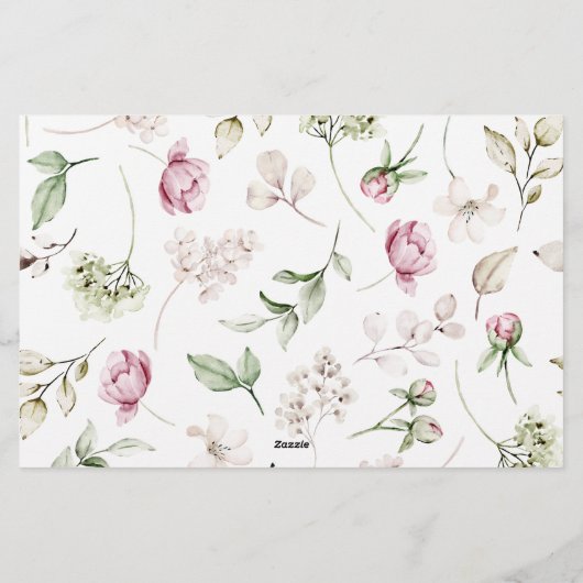 Pioenrozen Roze Bourgogne Bloemige Advies Wensen B Briefpapier (Achterkant)