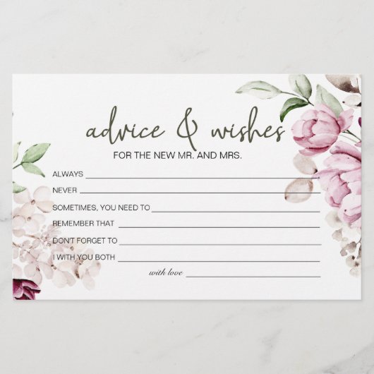 Pioenrozen Roze Bourgogne Bloemige Advies Wensen B Briefpapier (Voorkant)