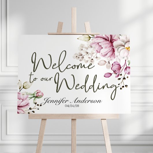 Pioenrozen Roze Bourgondië Bloem Bruiloftsshower P Poster
