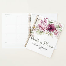 Pioenrozen Roze Bourgondië Bloemige Trouwplanner
