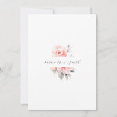 Pioenrozen Roze Bruidsjurk BRUIDSSCHMAUS Kaart (Achterkant)