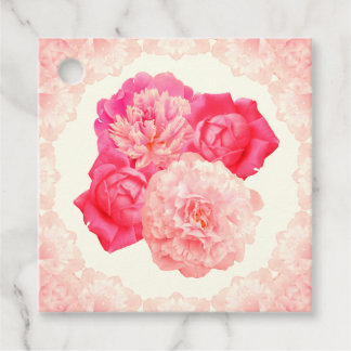 Pioenrozen & Rozen Cadeau Favor Tags Speciale gele Bedankjes Labels