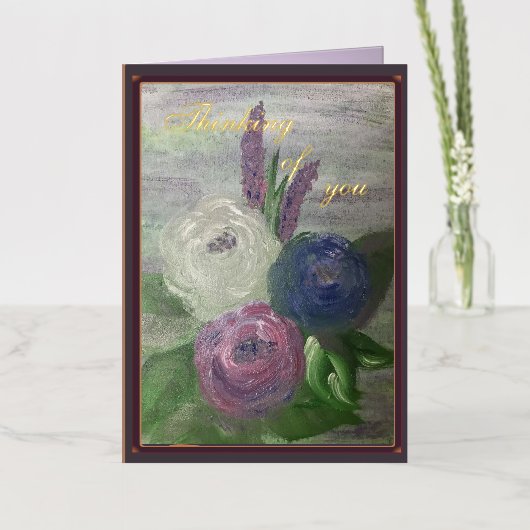 Pioenrozen & Stockrozen Folie Kaart (Bloemen)