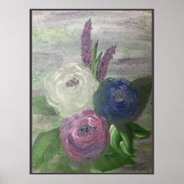 Pioenrozen & Stockrozen Print, Poster