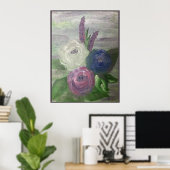 Pioenrozen & Stockrozen Print, Poster (Thuiskantoor)