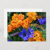 Pioenrozen Tulpen & Anemoon Verjaardagsansichtkaar Briefkaart (Voorkant / Achterkant)