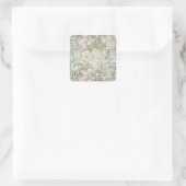 Pioenrozen van Alphonse Mucha Vierkante Sticker (Tas)
