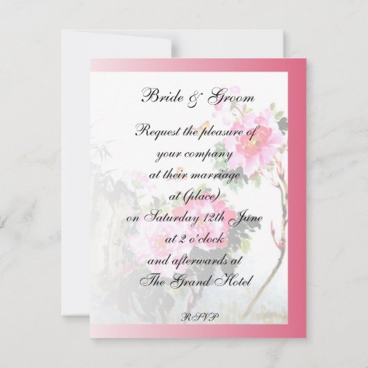 Pioenrozen & Vlinders/Dubbel Geluk Huwelijk Kaart (Achterkant)