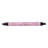 Pioenrozen Zwarte Inkt Pen (Voorkant)