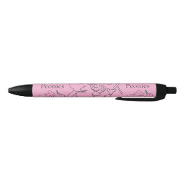 Pioenrozen Zwarte Inkt Pen