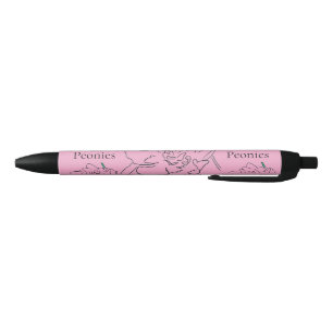 Pioenrozen Zwarte Inkt Pen