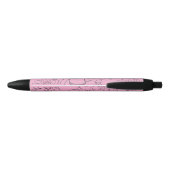 Pioenrozen Zwarte Inkt Pen (Achterkant)