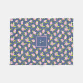 Pioenrozenpatroon met aangepaste naam fleece deken (Voorkant (Horizontaal))