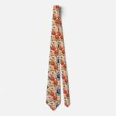 Pioenrozenprint bruidegom boho bruiloft stropdas (Voorkant)