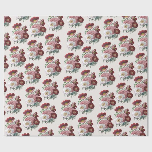 pioenrozenwikkelpapier cadeaupapier (Vlak)