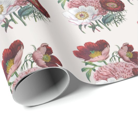 pioenrozenwikkelpapier cadeaupapier (Rol Hoek)