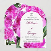 Pioenuitnodiging. Uitnodiging (Voorkant / Achterkant)