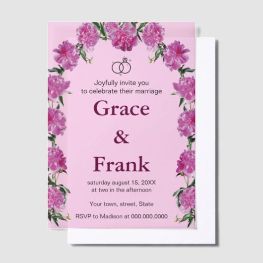 Pioenuitnodiging. Uitnodiging (Offset)