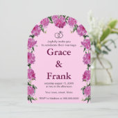 Pioenuitnodiging. Uitnodiging (Staand voorkant)