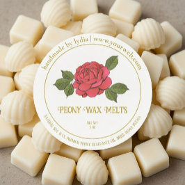 Pioenwas-smeltpersoonlijke bloemenstickerlabel ronde sticker