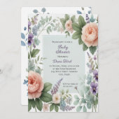 Pioletes en Violetes Baby shower Uitnodiging (Voorkant / Achterkant)