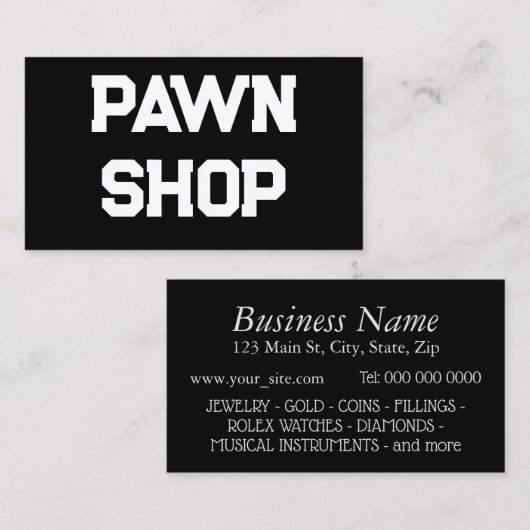 Pion Shop Koop & Verkoop Lening Hypotheek  Visitekaartje (Voorkant / Achterkant)