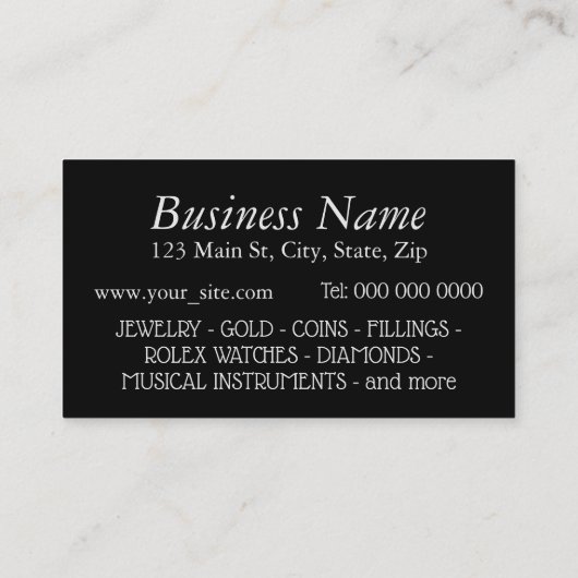 Pion Shop Koop & Verkoop Lening Hypotheek Visitekaartje (Achterkant)