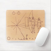 Pioneer 10-gegraveerd Goud-geanodiseerd Bord Muismat (Met muis)