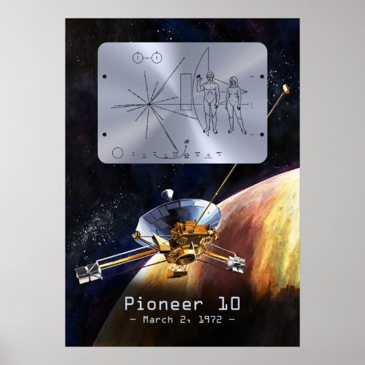 Pioneer 10 plaque - Poster (Voorkant)