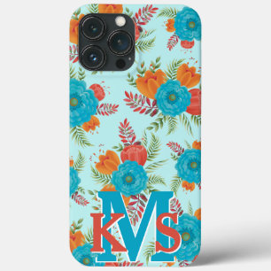 Pioneer Blauwgroen Coral Monogram iPhone 13 Pro Ma Case-Mate iPhone Case