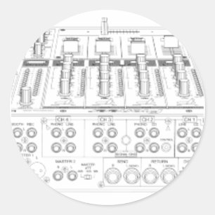 Pioneer CDJ-1000 Setup - DJ Djing Disk Jockey Ronde Sticker