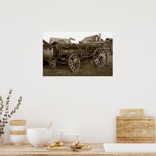 Pioneer Freight Wagon - Nevada City Ghost Town Poster (Keuken)