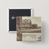 Pioneer Land Co. tract, Porterville Vierkante Button 5,1 Cm (Voorkant /achterkant)