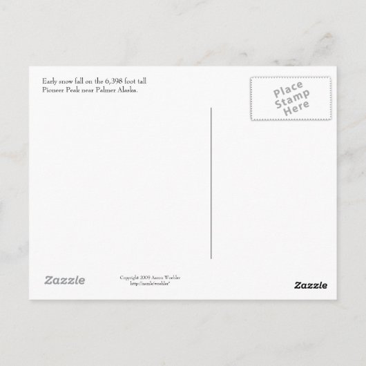 Pioneer Peak Briefkaart (Achterkant)