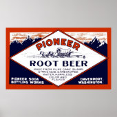  pioneer roet beer soda-reclame poster (Voorkant)