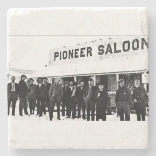 Pioneer Saloon Stenen Onderzetter (Voorkant)