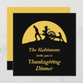 Pioneer Trek Silhouette Thanksgiving Dinner Invite Kaart (Voorkant / Achterkant)