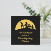 Pioneer Trek Silhouette Thanksgiving Dinner Invite Kaart (Staand voorkant)