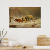 Pioneers die een sneeuwStorm die naar het Poster v (Keuken)