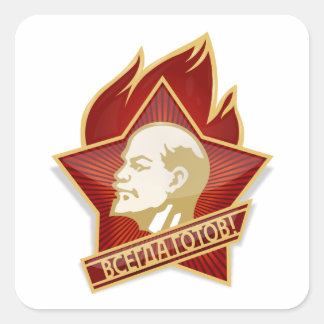 Pioneers Organisation Vladimir Lenin Socialist Vierkante Sticker