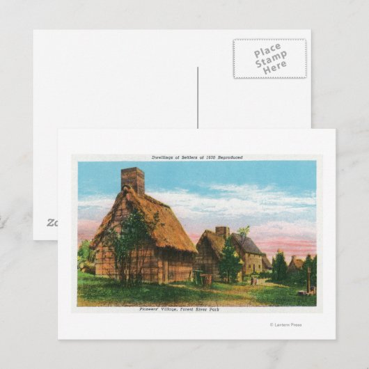 Pioneers Village Scene in Forest River Park Briefkaart (Voorkant / Achterkant)